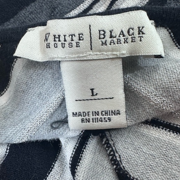 White House Black Market geometric sweater with silver sparkle size large - Picture 8 of 9